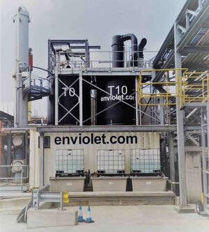 Containerized uv-oxidation plant for COD-removal