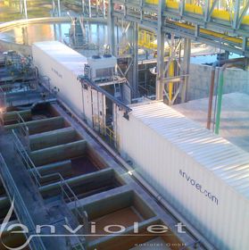 Advanced UV oxidation as a cascade treatment to increase the bioavailability of 140 m³/h of heavily polluted wastewater in an industrial park.
